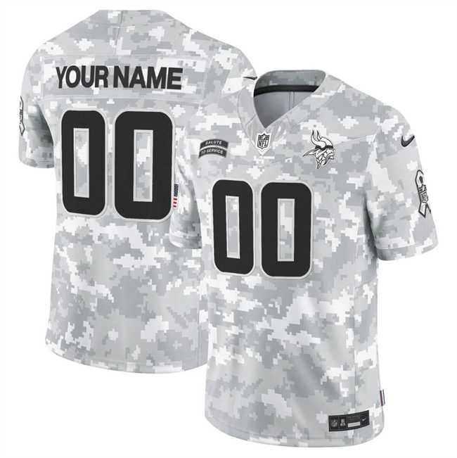 Mens Minnesota Vikings Active Player Custom 2024 F.U.S.E Arctic Camo Salute To Service Limited Stitched Football Jersey